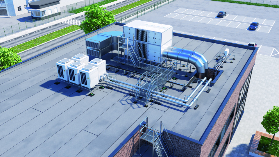 Distribution Center– Rooftop Optimization with Yeti System (Rooftop Rubber Footing)